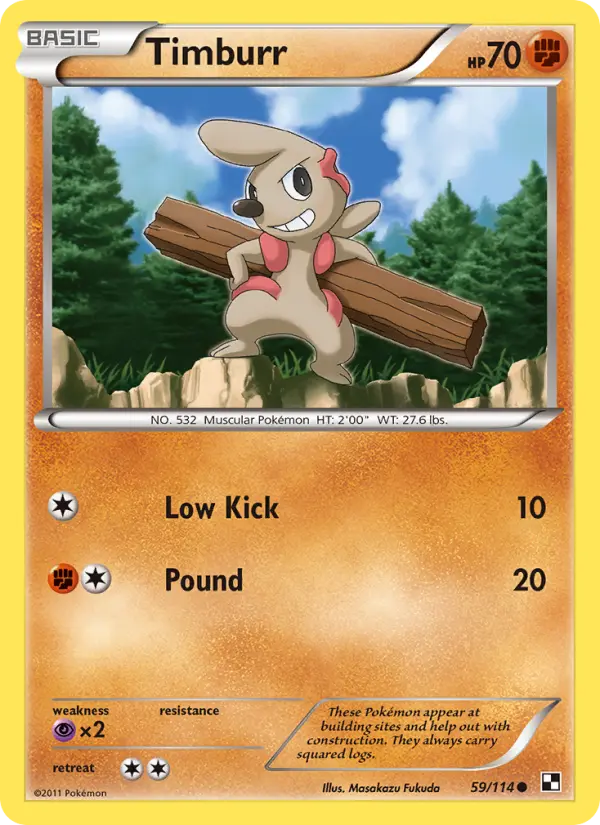Timburr 59 Black & White Pokesingles