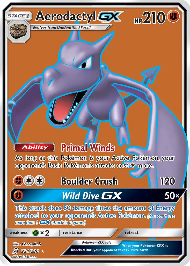 Aerodactyl GX 224 Unified Minds Pokesingles