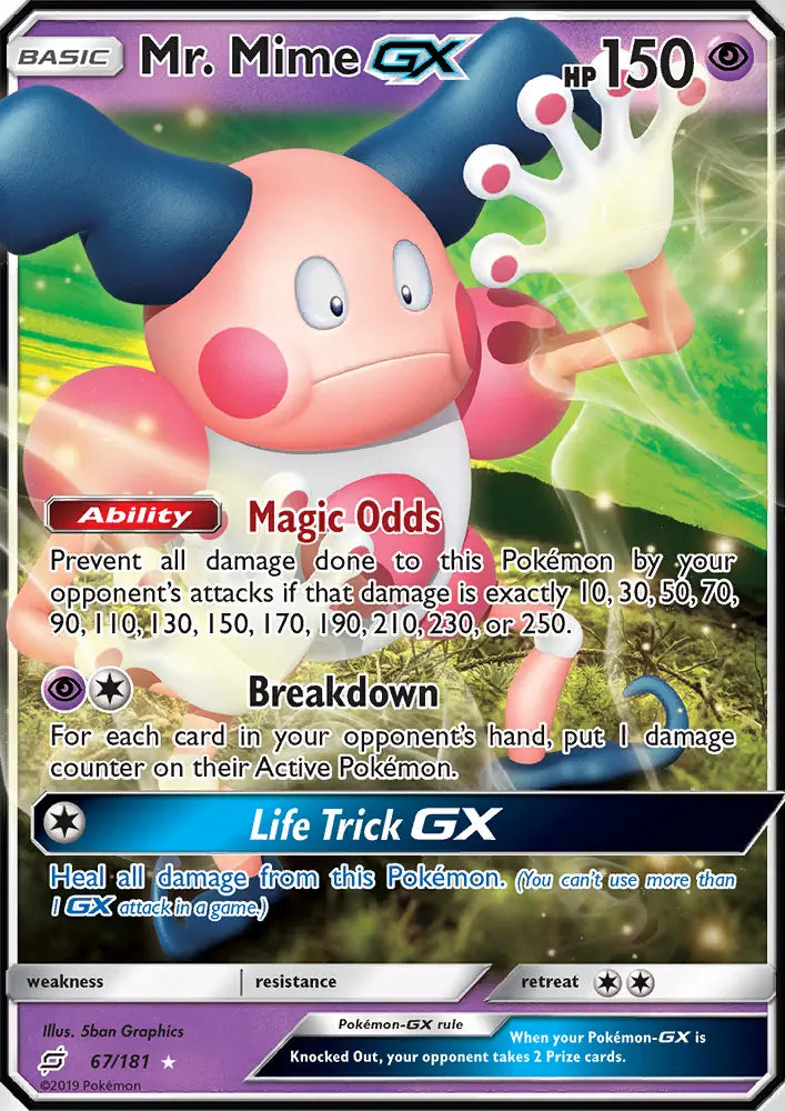 Mr. Mime GX 67 Team Up Pokesingles