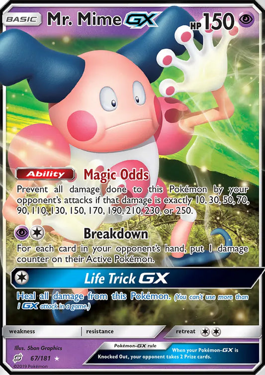 Mr. Mime GX 67 Team Up Pokesingles