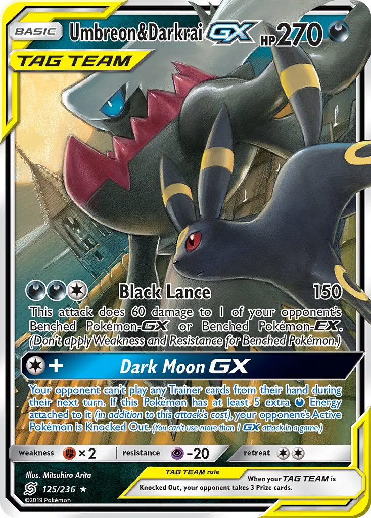 Umbreon & Darkrai GX 125 Unified Minds Pokesingles