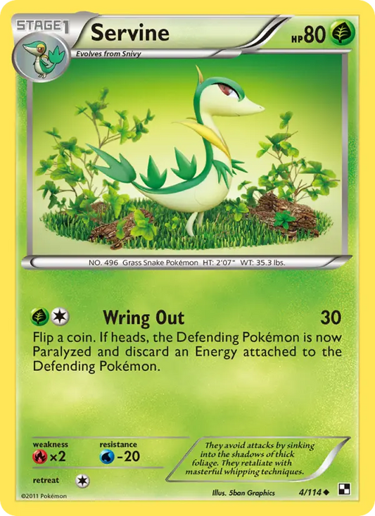 Servine 4 Black & White Pokesingles
