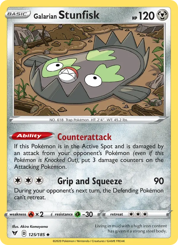 Galarian Stunfisk 125 Vivid Voltage Pokesingles