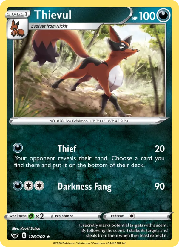 Thievul 126 Sword & Shield Pokesingles