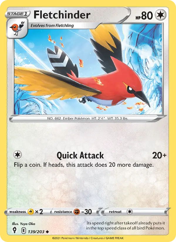 Fletchinder 139 Evolving Skies Pokesingles