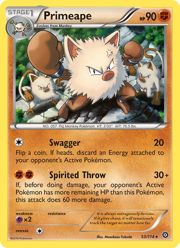 Primeape 53 Steam Siege Pokesingles