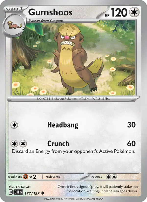 Gumshoos 177 Obsidian Flames Pokesingles