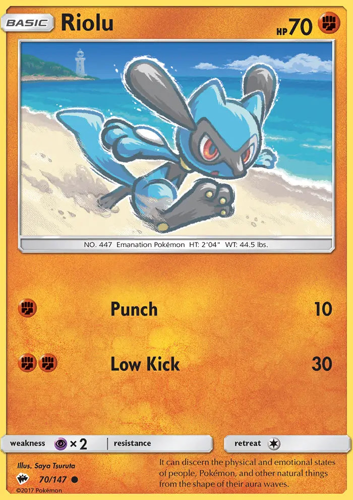 Riolu 70 Burning Shadows Pokesingles