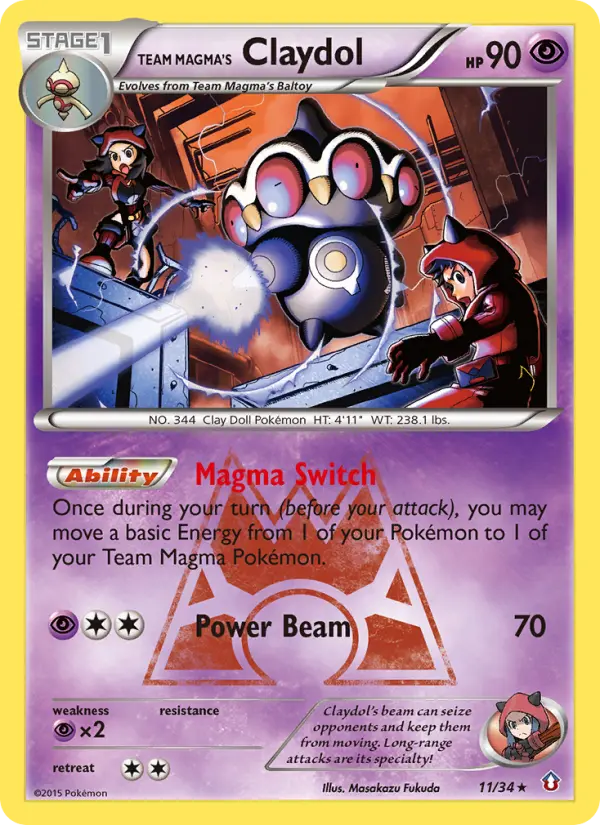 Team Magma's Claydol 11 Double Crisis Pokesingles