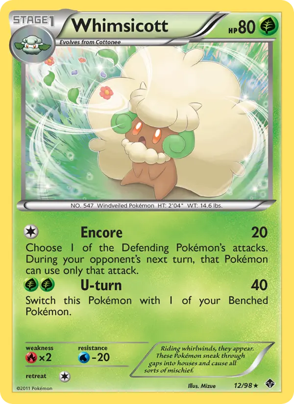Whimsicott 12 Emerging Powers Pokesingles