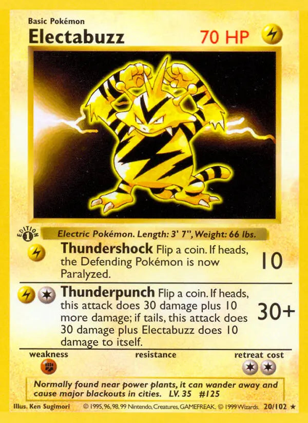 Electabuzz 20 Base Set Pokesingles