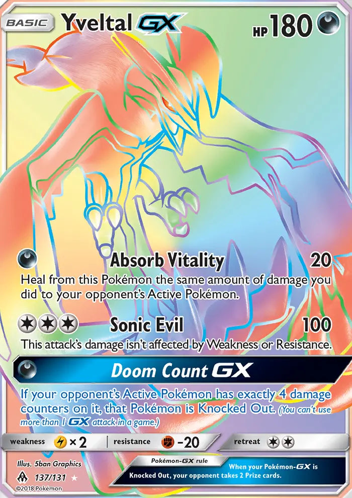Yveltal GX 137 Forbidden Light Pokesingles