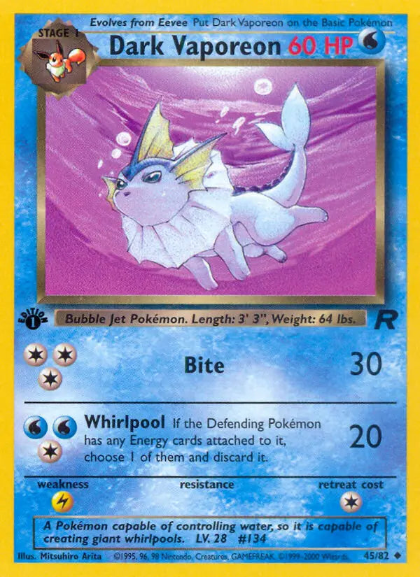 Dark Vaporeon 45 Team Rocket Pokesingles