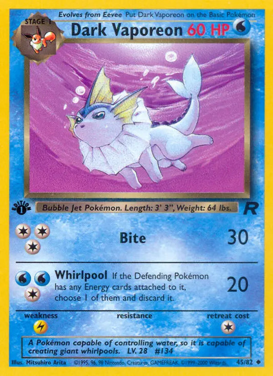 Dark Vaporeon 45 Team Rocket Pokesingles