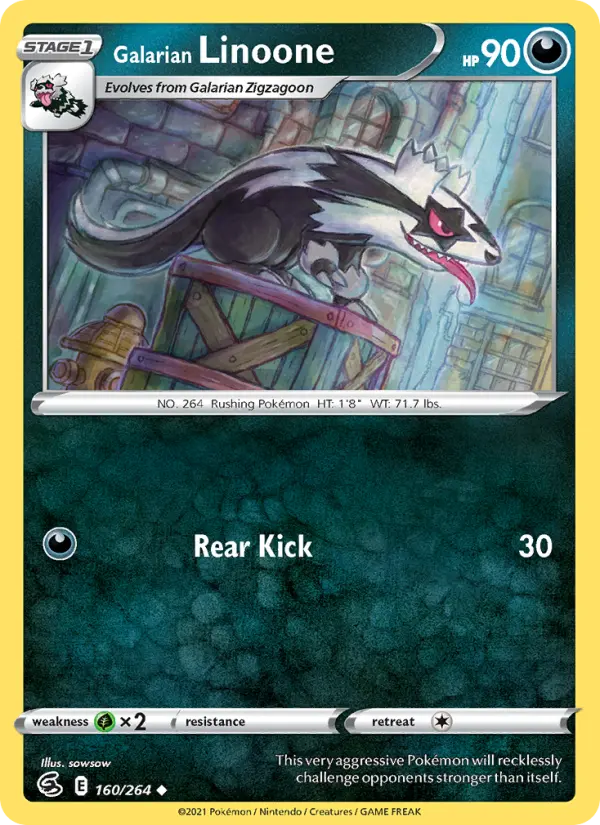 Galarian Linoone 160 Fusion Strike Pokesingles