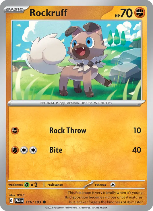 Rockruff 116 Paldea Evolved Pokesingles