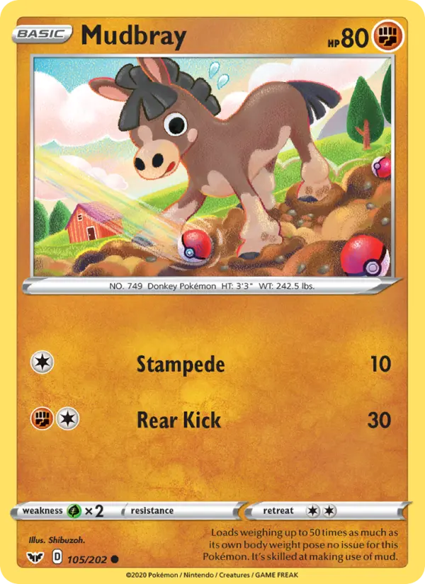 Mudbray 105 Sword & Shield Pokesingles