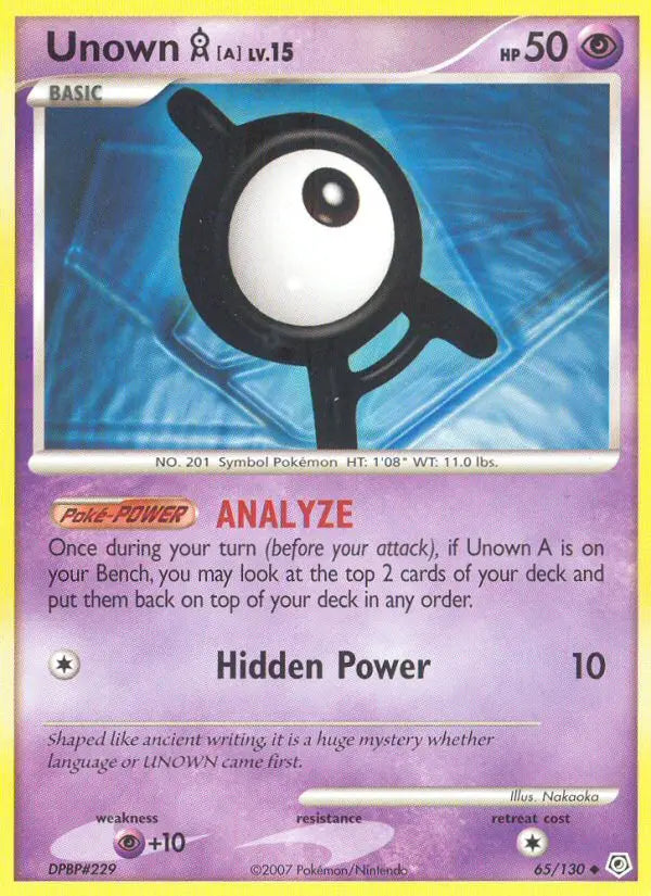 Unown A 65 Diamond & Pearl Pokesingles