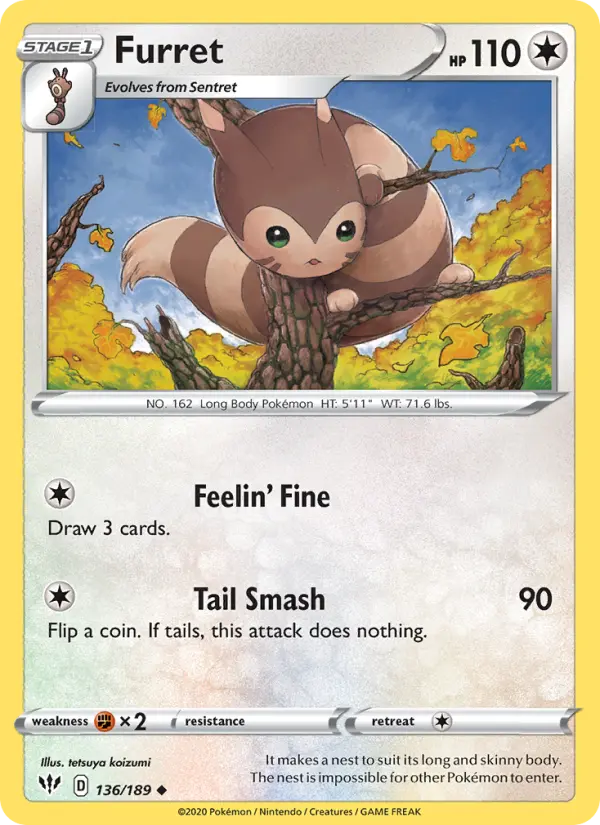 Furret 136 Darkness Ablaze Pokesingles
