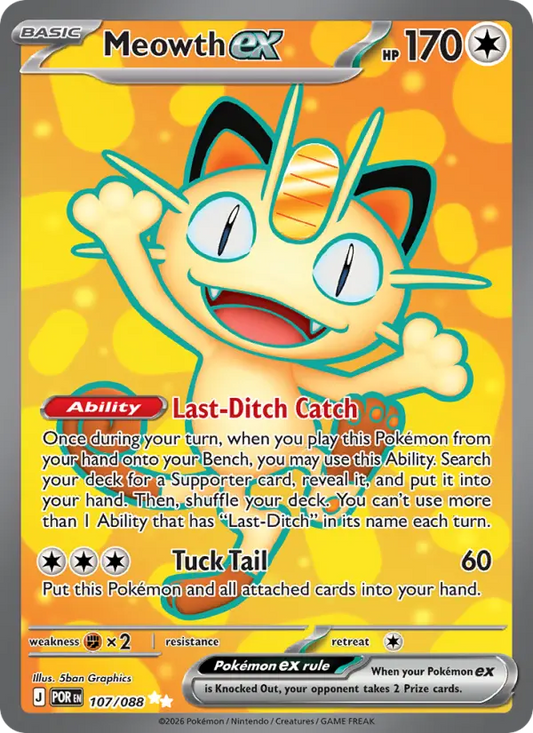 Meowth ex 107 Perfect Order Pokesingles