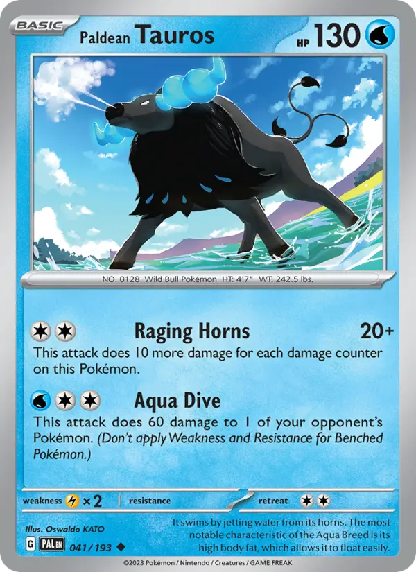 Paldean Tauros 41 Paldea Evolved Pokesingles