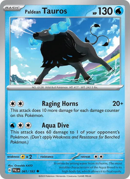 Paldean Tauros 41 Paldea Evolved Pokesingles