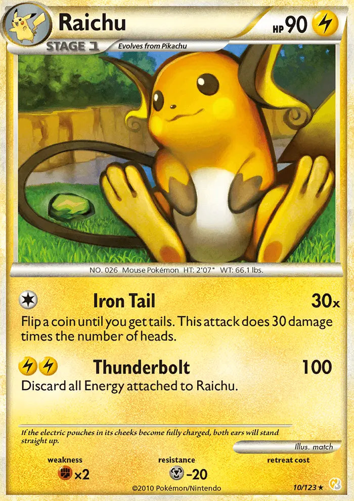 Raichu 10 HeartGold SoulSilver Pokesingles
