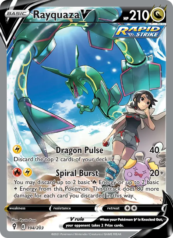 Rayquaza V 194 Evolving Skies Pokesingles