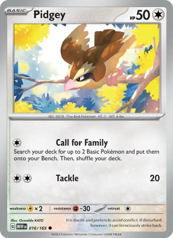 Pidgey 16 151 Pokesingles