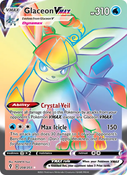 Glaceon VMAX 208 Evolving Skies Pokesingles