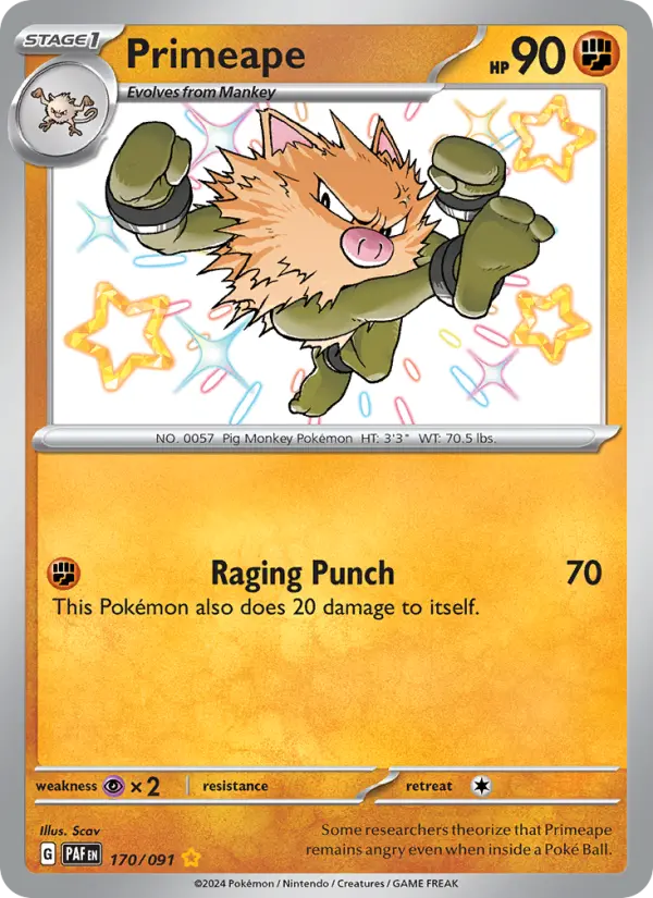 Primeape 170 Paldean Fates Pokesingles