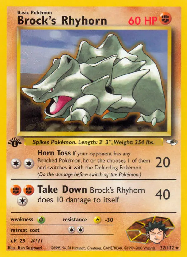 Brock's Rhyhorn 22 Gym Heroes Pokesingles