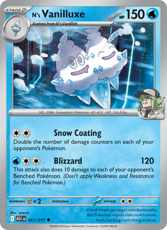 N's Vanilluxe 51 Ascended Heroes Pokesingles