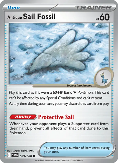 Antique Sail Fossil 69 Perfect Order Pokesingles