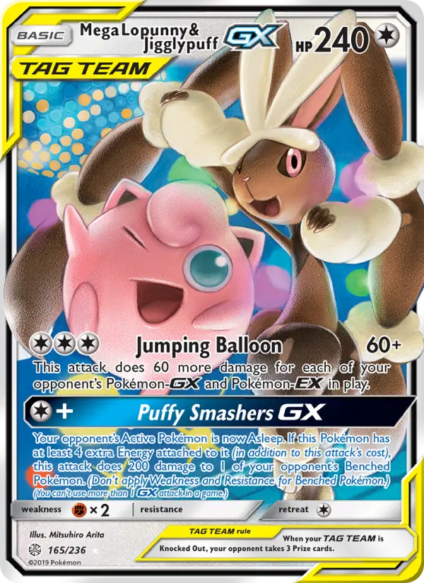 Mega Lopunny & Jigglypuff GX 165 Cosmic Eclipse Pokesingles