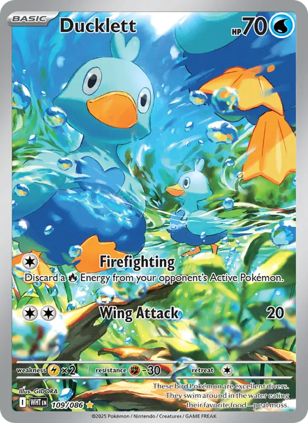Ducklett 109 White Flare Pokesingles