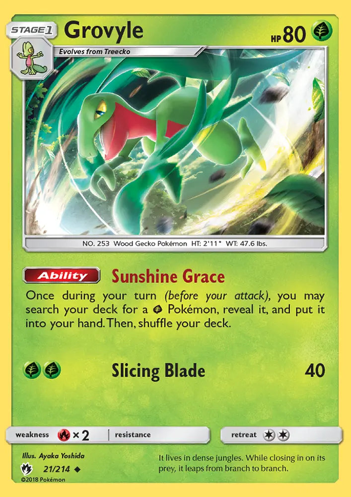 Grovyle 21 Lost Thunder Pokesingles