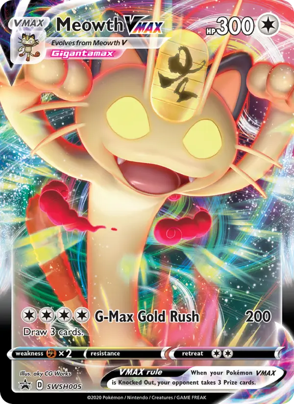 Meowth VMAX SWSH005 SWSH Black Star Promos Pokesingles