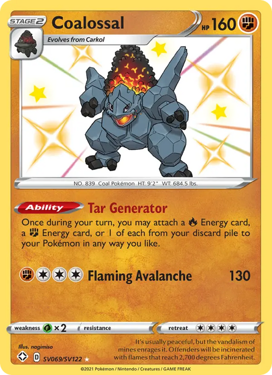 Coalossal SV069 Shining Fates Pokesingles