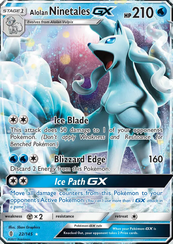 Alolan Ninetales GX 22 Guardians Rising Pokesingles