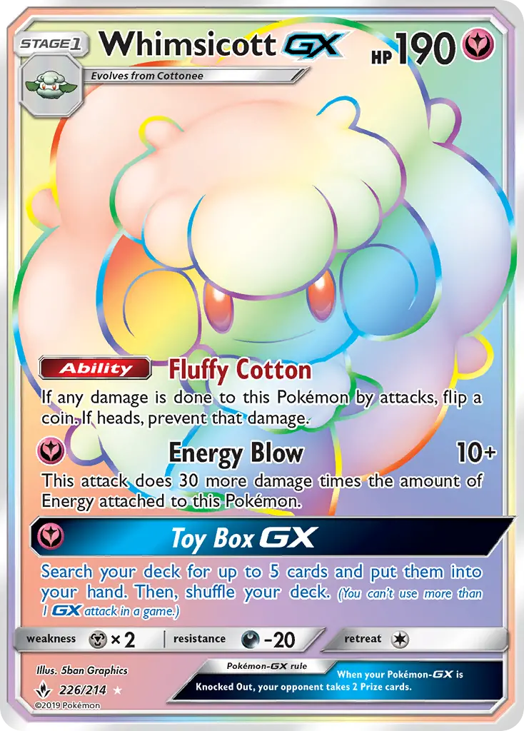Whimsicott GX 226 Unbroken Bonds Pokesingles