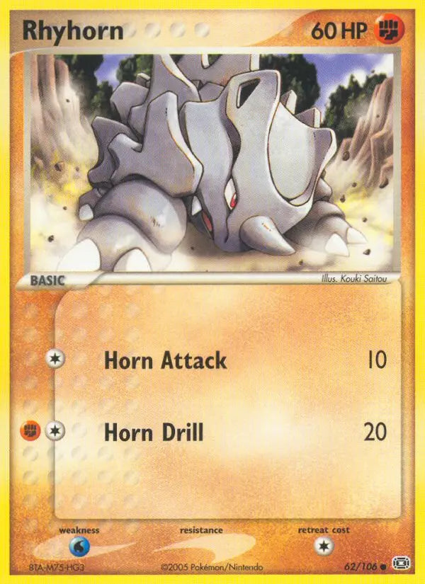 Rhyhorn 62 Emerald Pokesingles