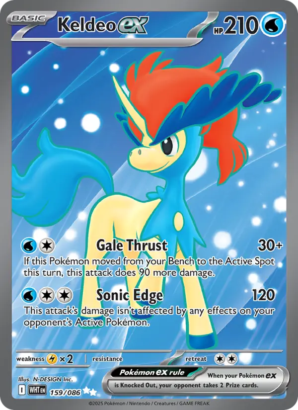 Keldeo ex 159 White Flare Pokesingles