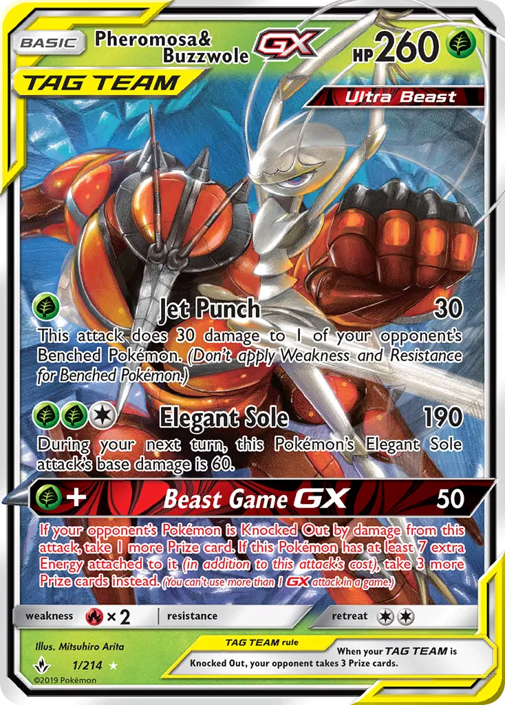 Pheromosa & Buzzwole GX 1 Unbroken Bonds Pokesingles