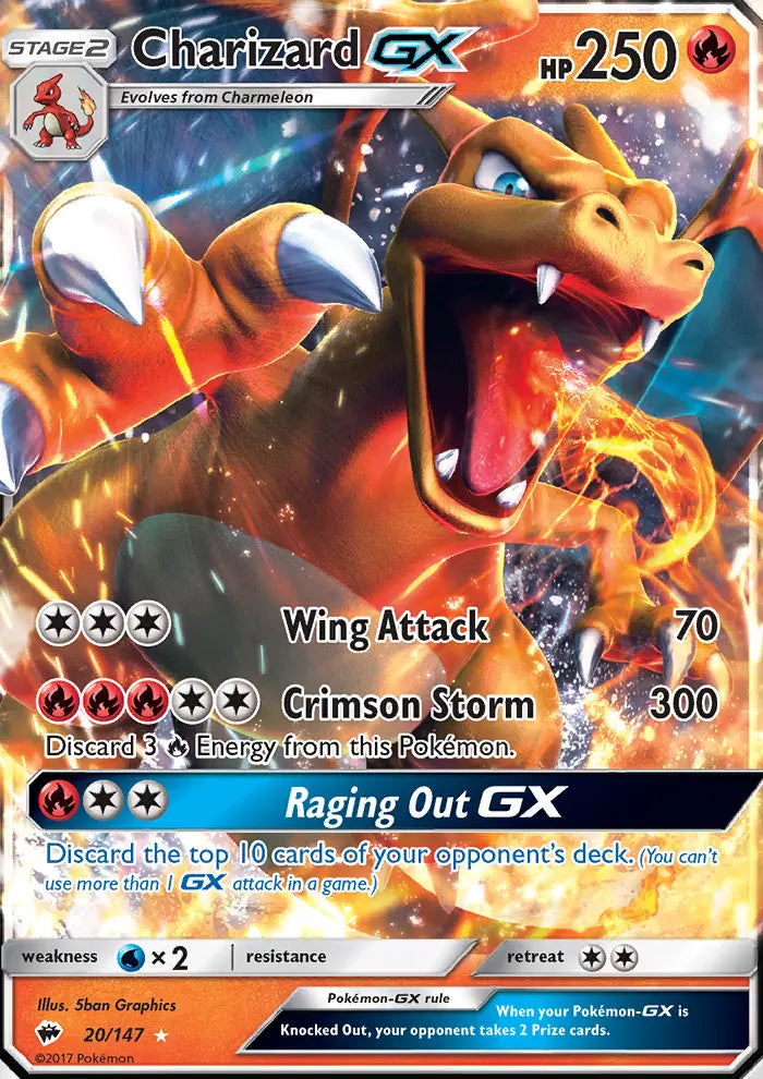 Charizard GX 20 Burning Shadows Pokesingles