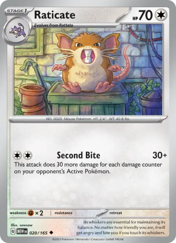 Raticate 20 151 Pokesingles