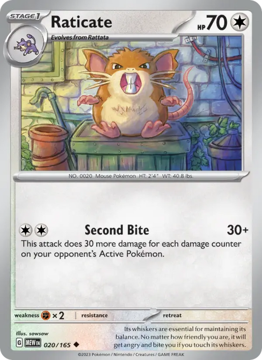 Raticate 20 151 Pokesingles