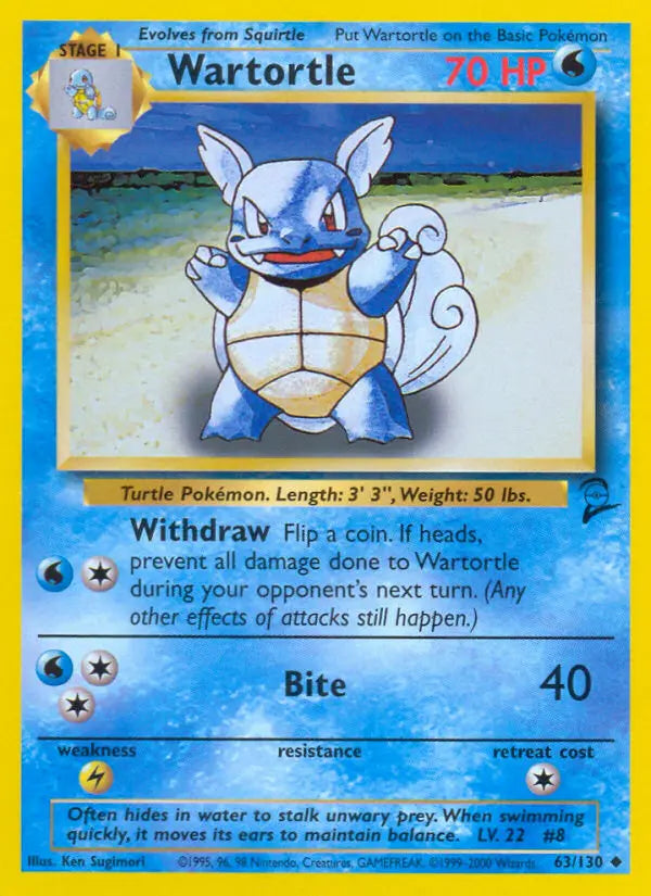Wartortle 63 Base Set 2 Pokesingles