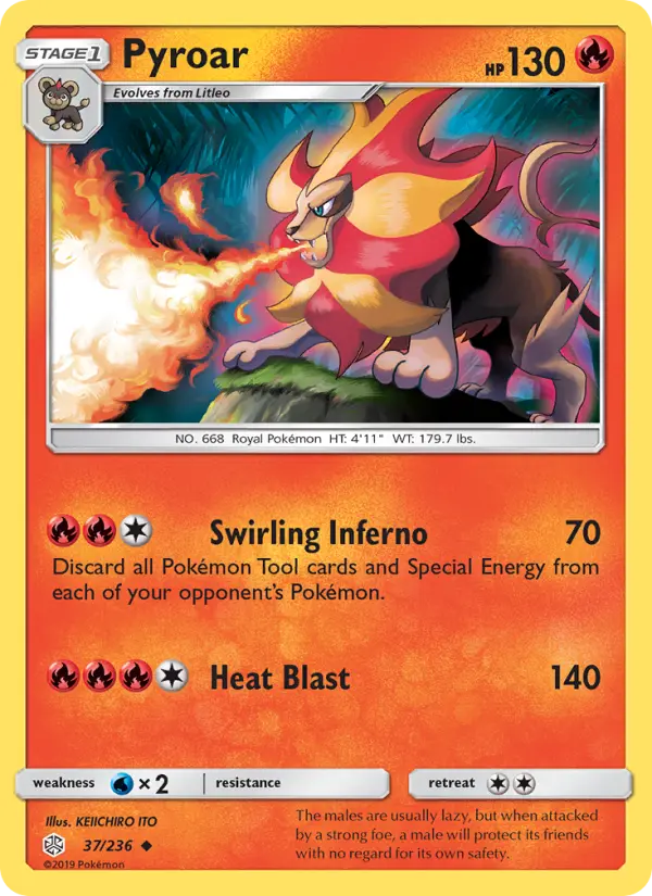 Pyroar 37 Cosmic Eclipse Pokesingles