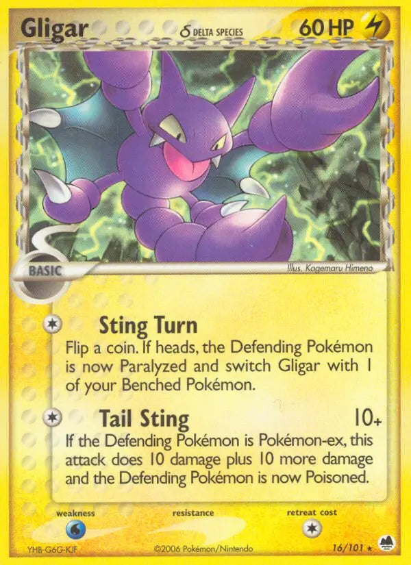 Gligar δ 16 Dragon Frontiers Pokesingles